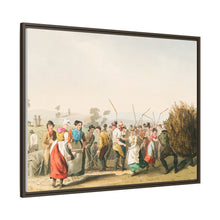 Illustration of rape threshing from The Costume of Yorkshire (1814) by George Walker
