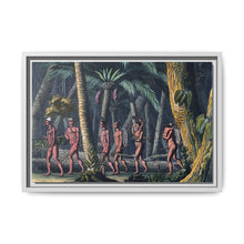 Puri Indians by the Paraiba river, Brazil. Coloured aquatint by P. Fumagalli, ca. 1821, after M. Zu Wied-Neuwied. - NOMADEN ART GALLERY