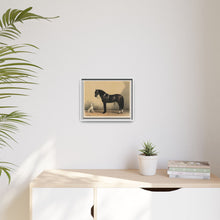Orloffer (Orloff Horse) by Emil Volkers (1880) - An illustration of a black horse and a white dog - NOMADEN ART GALLERY