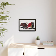 Matador and bull, aesthetic woodcut