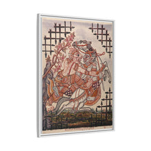 A scene from the Ramayana: Hanuman catching Virunyananti . Gouache painting by a Thai artist.