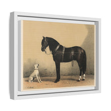 Orloffer (Orloff Horse) by Emil Volkers (1880) - An illustration of a black horse and a white dog - NOMADEN ART GALLERY