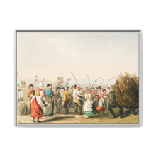 Illustration of rape threshing from The Costume of Yorkshire (1814) by George Walker - NOMADEN ART GALLERY