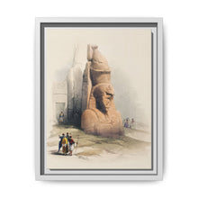 Entrance of the temple at Luxor showing one of two colossal stature of Rameses II illustration by David Roberts (1796–1864) - NOMADEN ART GALLERY
