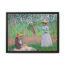 In the Woods at Giverny, Blanche Hoschedé at Her Easel with Suzanne Hoschedé Reading (1887) by Claude Monet - NOMADEN ART GALLERY