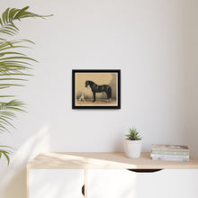 Orloffer (Orloff Horse) by Emil Volkers (1880) - An illustration of a black horse and a white dog - NOMADEN ART GALLERY
