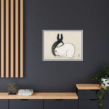 Black and white rabbits by Kōno Bairei (1844-1895)