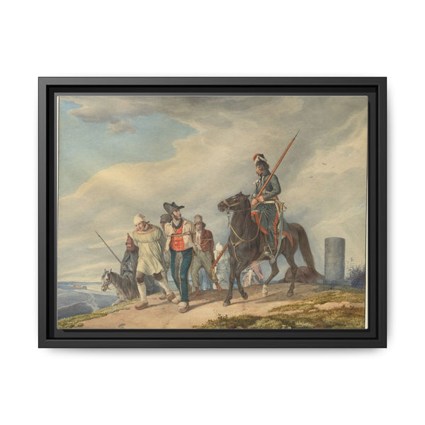 Three Armed Riders Escorting Prisoners near Reims (1825) by Peter von Hess - NOMADEN ART GALLERY