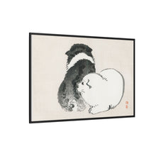 Black and white puppies by Kōno Bairei (1844-1895).