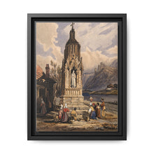 People near a river praying before the figure of a saint on a memorial cross - NOMADEN ART GALLERY