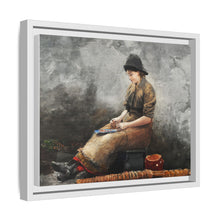 A Fishergirl Baiting Lines (1881) by Winslow Homer
