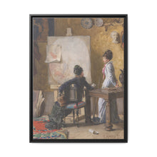 Adéle de Saussure and Marie-Louise Ravel, the Artist's Wife, in His Studio (1877) by Edouard Ravel - NOMADEN ART GALLERY
