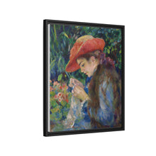 Marie-Thérèse Durand-Ruel cosiendo (1882) de Pierre Auguste Renoir 