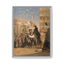 Egypt: a street with a man smoking and riding a camel. Chromolithograph after C. F. H. Werner, 1873. - NOMADEN ART GALLERY