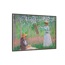 In the Woods at Giverny, Blanche Hoschedé at Her Easel with Suzanne Hoschedé Reading (1887) by Claude Monet - NOMADEN ART GALLERY