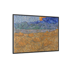 Landschap met korenschelven en opkomende maan (1889) by Vincent van Gogh - NOMADEN ART GALLERY