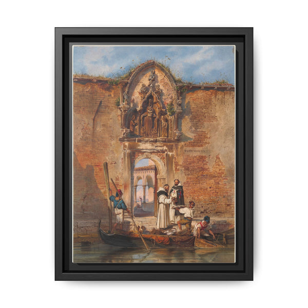 Monks Buying Fish before the Portal of the Madonna della Misericordia (1855) by Ludwig Johann Passini - NOMADEN ART GALLERY