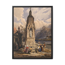 People near a river praying before the figure of a saint on a memorial cross - NOMADEN ART GALLERY