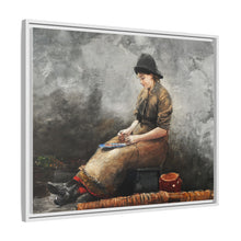A Fishergirl Baiting Lines (1881) by Winslow Homer