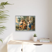 Tobias restoring the eyesight of Tobit in the presence of Raphael and Anna. Gouache painting by a Spanish painter, 19th century.