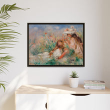 Mädchen im Gras arrangieren einen Blumenstrauß (Fillette couchée sur l'herbe et jeune fille arrangant un Bouquet) (1890) von Pierre-Auguste Renoir.
