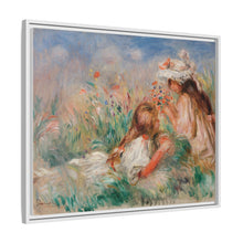 Mädchen im Gras arrangieren einen Blumenstrauß (Fillette couchée sur l'herbe et jeune fille arrangant un Bouquet) (1890) von Pierre-Auguste Renoir.