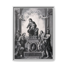 Saint Mary (the Blessed Virgin) with the Christ Child and Saint Antony of Padua, Saint Francis of Assisi, Saint Catherine of Alexandria, Saint John the Baptist and angels. - NOMADEN ART GALLERY