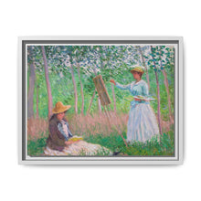 In the Woods at Giverny, Blanche Hoschedé at Her Easel with Suzanne Hoschedé Reading (1887) by Claude Monet - NOMADEN ART GALLERY