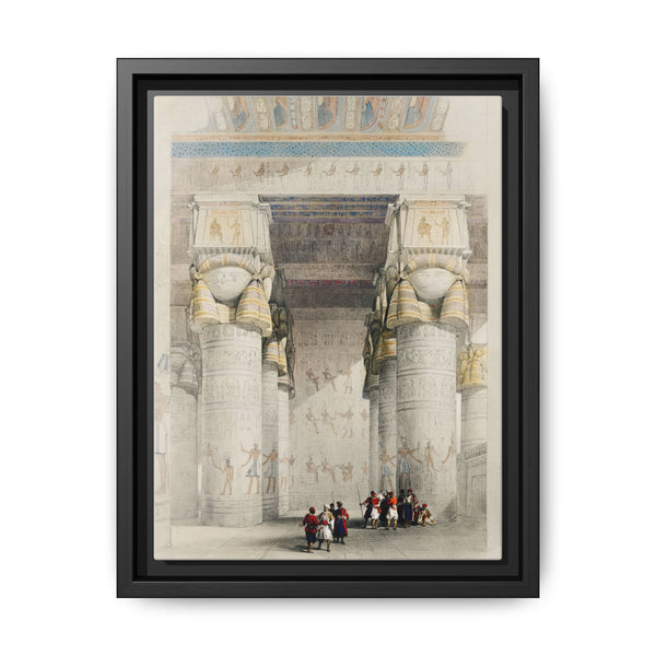 Dendera Temple: Portico View in Upper Egypt by David Roberts - Framed Vintage Print - NOMADEN ART GALLERY
