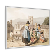 Illustration of Wensley Dale knitters from The Costume of Yorkshire (1814) by George Walker