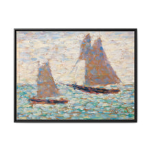 Two Sailboats at Grandcamp (Deux voiliers Ã Grandcamp) (ca. 1885) by Georges Seurat - NOMADEN ART GALLERY