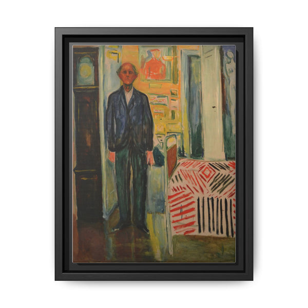 Self-Portrait Between the Clock and the Bed (1940-1943) by Edvard Munch - NOMADEN ART GALLERY
