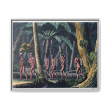 Puri Indians by the Paraiba river, Brazil. Coloured aquatint by P. Fumagalli, ca. 1821, after M. Zu Wied-Neuwied. - NOMADEN ART GALLERY