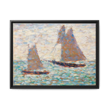Two Sailboats at Grandcamp (Deux voiliers Ã Grandcamp) (ca. 1885) by Georges Seurat - NOMADEN ART GALLERY
