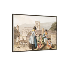 Illustration of Wensley Dale knitters from The Costume of Yorkshire (1814) by George Walker