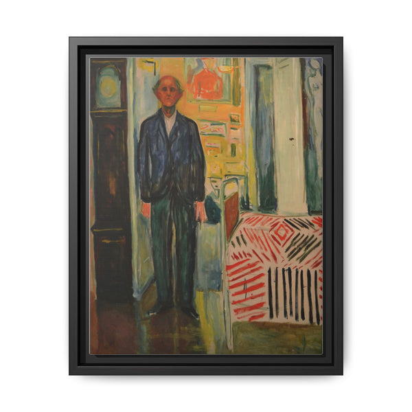Self-Portrait Between the Clock and the Bed (1940-1943) by Edvard Munch - NOMADEN ART GALLERY