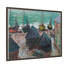 Boats on the Beach at Étretat (1885) by Claude Monet - NOMADEN ART GALLERY
