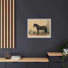 Orloffer (Orloff Horse) by Emil Volkers (1880) - An illustration of a black horse and a white dog - NOMADEN ART GALLERY