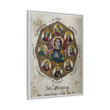 Saint George and Saint Antony of Padua, Saint Catherine of Alexandria, Saint Peter the Apostle, Saint Philomena, Saint Anne, Saint Barbara, Saint John the Baptist and Saint Agnes