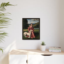 A virgin and a unicorn; representing chastity