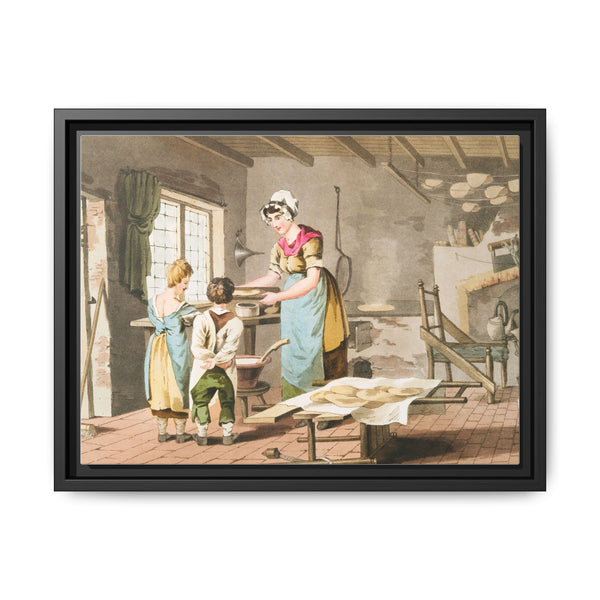 Illustration of woman making oat cakes from The Costume of Yorkshire (1814) - NOMADEN ART GALLERY
