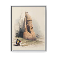 Entrance of the temple at Luxor showing one of two colossal stature of Rameses II illustration by David Roberts (1796–1864) - NOMADEN ART GALLERY