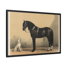 Orloffer (Orloff Horse) by Emil Volkers (1880) - An illustration of a black horse and a white dog - NOMADEN ART GALLERY