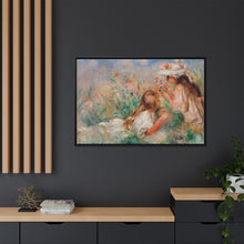 Mädchen im Gras arrangieren einen Blumenstrauß (Fillette couchée sur l'herbe et jeune fille arrangant un Bouquet) (1890) von Pierre-Auguste Renoir.