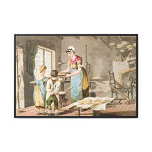 Illustration of woman making oat cakes from The Costume of Yorkshire (1814) - NOMADEN ART GALLERY