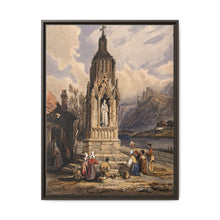 People near a river praying before the figure of a saint on a memorial cross - NOMADEN ART GALLERY