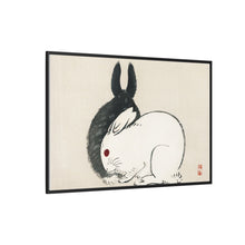 Black and white rabbits by Kōno Bairei (1844-1895)