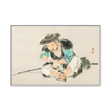 Man maintaining a fishing rod by Kōno Bairei (1844-1895) - NOMADEN ART GALLERY