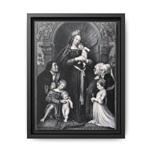 Saint Mary (the Blessed Virgin) with the Christ Child and a family as donors. Lithograph by F.S. Hanfstaengl, 1832 , after H. Holbein. - NOMADEN ART GALLERY