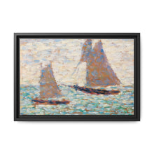 Two Sailboats at Grandcamp (Deux voiliers Ã Grandcamp) (ca. 1885) by Georges Seurat - NOMADEN ART GALLERY